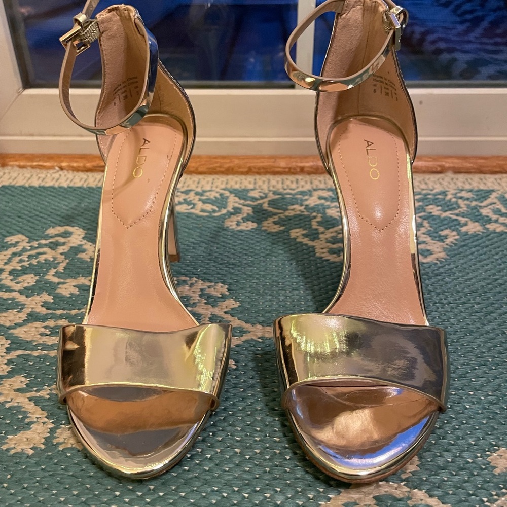 Gold Aldo Heels size 6